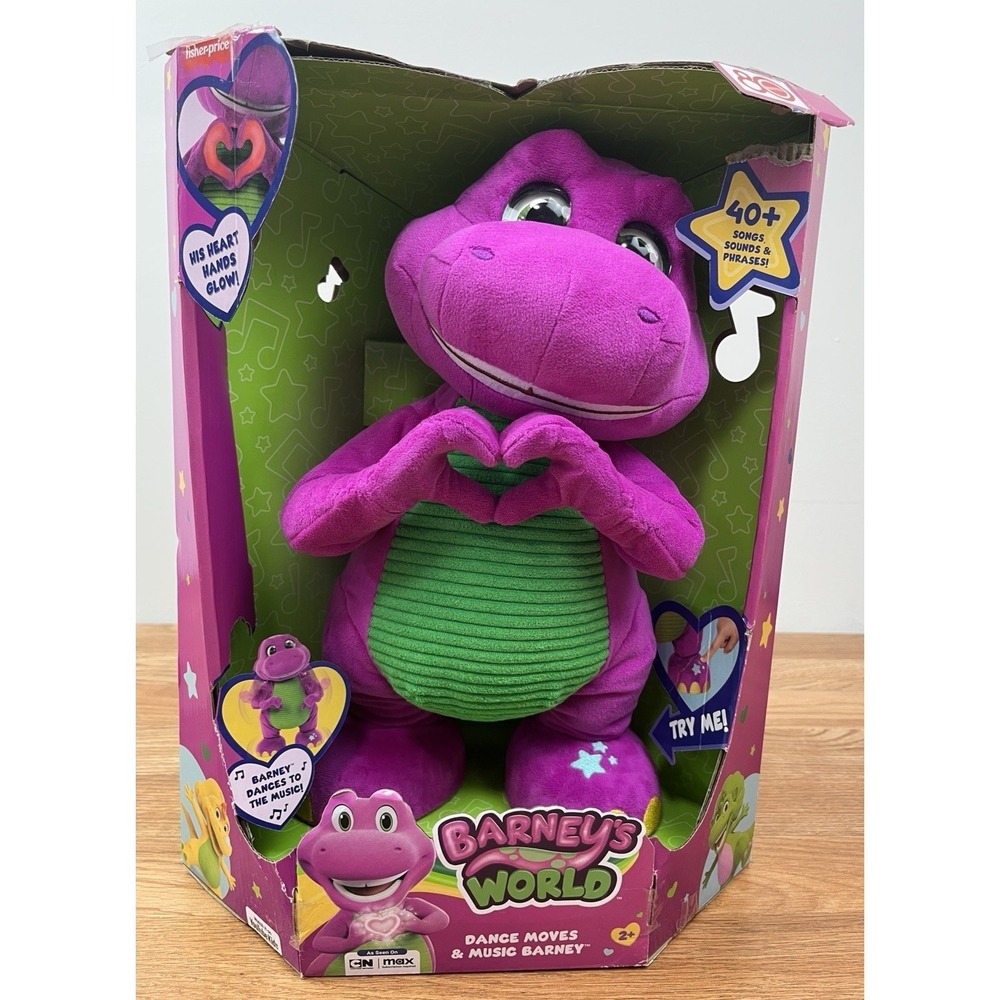Fisher Price Barney's World Dance Moves & Music Barney Plush 40+ Sounds NEW